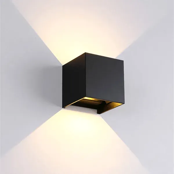 LED WALL LIGHT SQUARE 2X5W 4000K IP54 BLACK