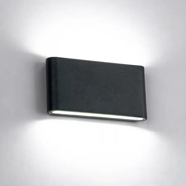 LED WALL LIGHT ROUNDED 2X6W 4000K IP65 BLACK