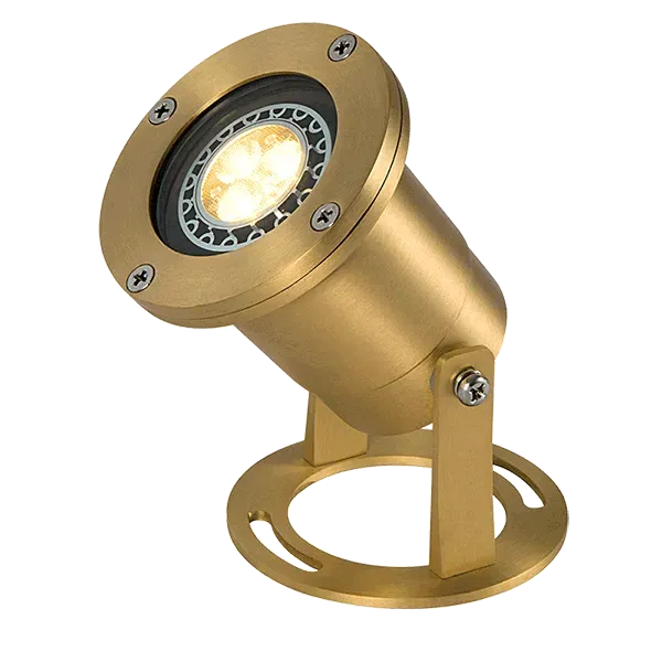 GROUND FIXTURE 1XGU5.3 IP68 POLISHED BRASS