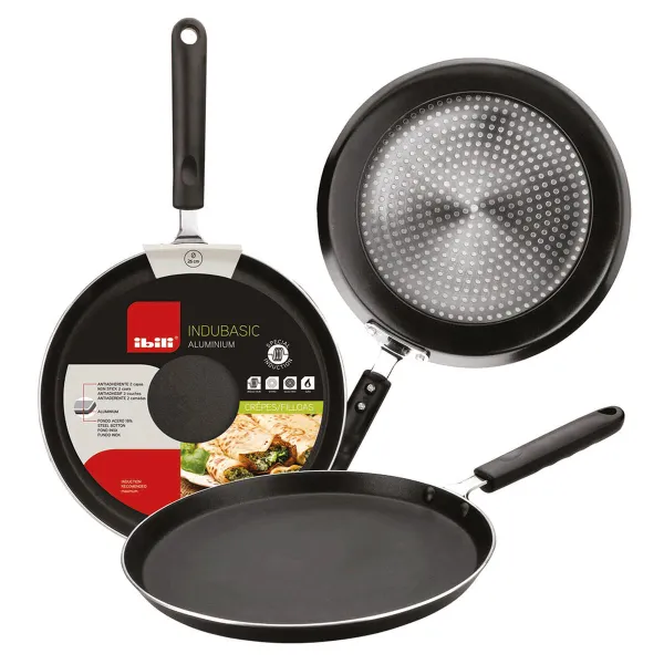 Krepų keptuvė Ibili Aliuminis Ø 23 cm 23 cm Juoda