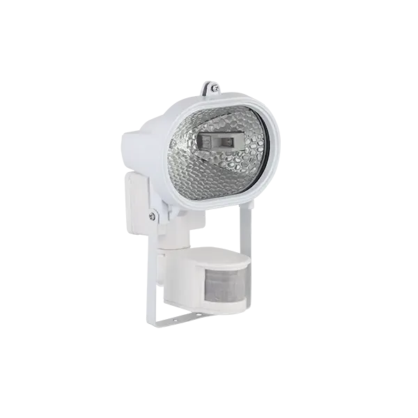 LED FLOODLIGHT WITH SENSOR, &ampquotHALOGEN&ampquot TYPE WITH LED BULB J78 5.5W, WHITE