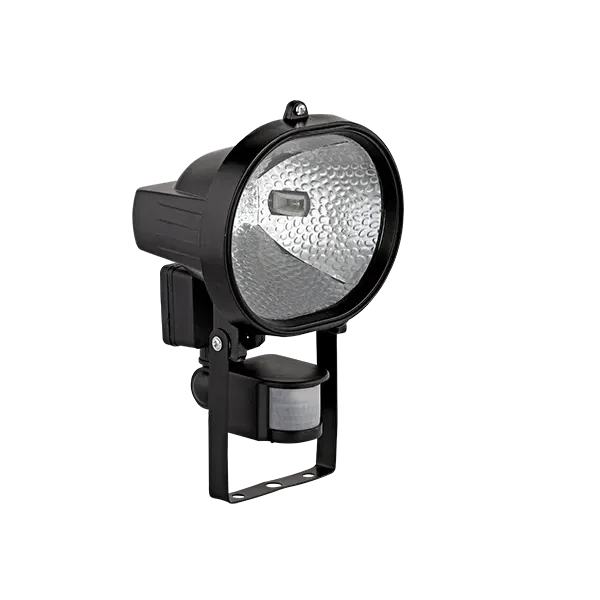 LED FLOODLIGHT WITH SENSOR, &ampquotHALOGEN&ampquot TYPE WITH LED BULB J118 7.5W, BLACK