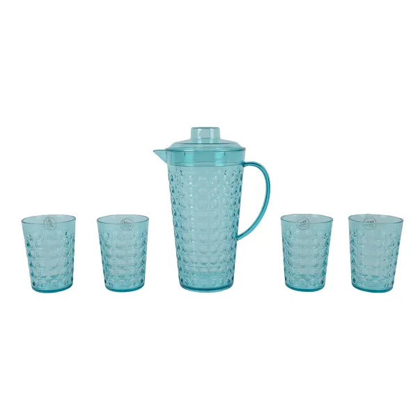 Burku un glāžu komplekts Lifetime Zils Plastmasa 5 Daudzums