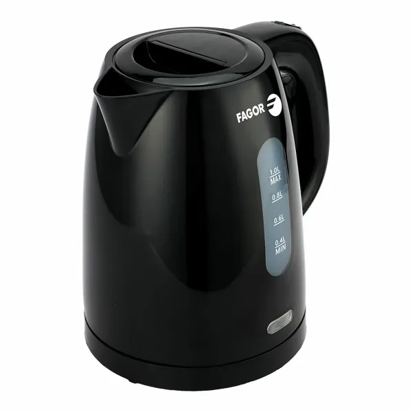 Virdulys Fagor teya noir 2200 W 1 L Juoda Nerūdijantis plienas Plastmasinis