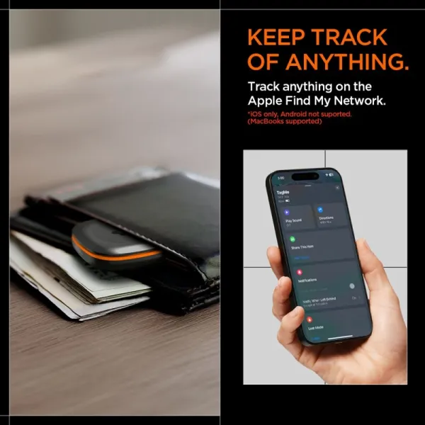 Spigen TagMe Bluetooth Tracker - Key, Backpack, Bag Locator Apple Find My (Black)