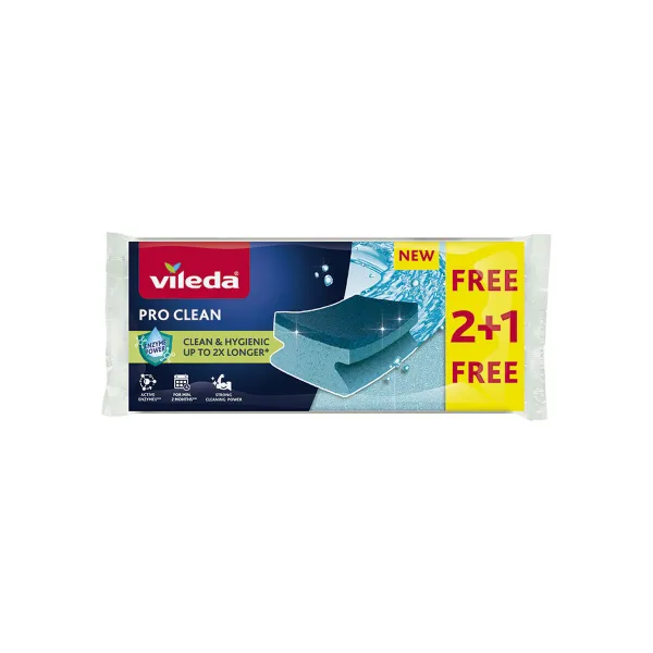 Шкурка Vileda su pro clean 2+1 Синий Поролон (3 Предметы) (2 штук)