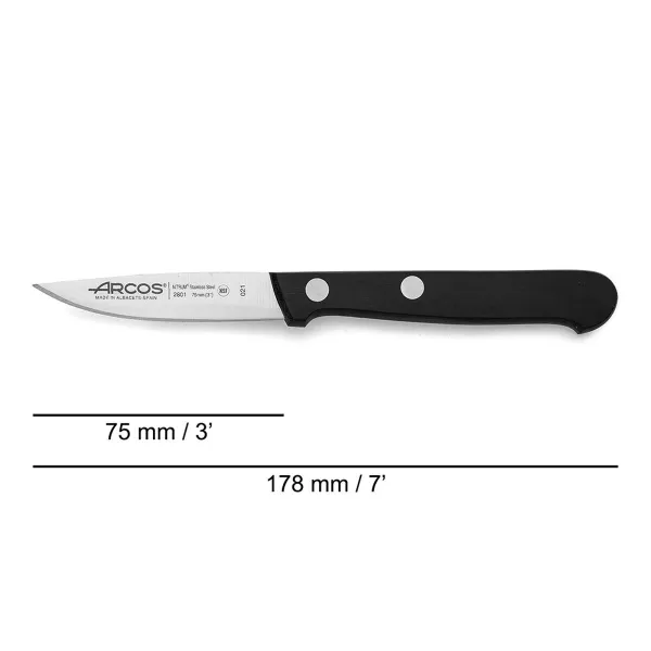 Hakkimisnuga Arcos serie universal 75 mm Roostevaba teras