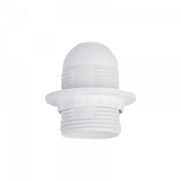 LAMP HOLDER WITH PLASTIC COVER AND RING E27 WHITE