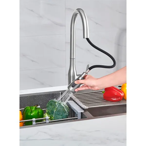 Mixer Tap Verhal serie trazo Silver Stainless steel C-shaped