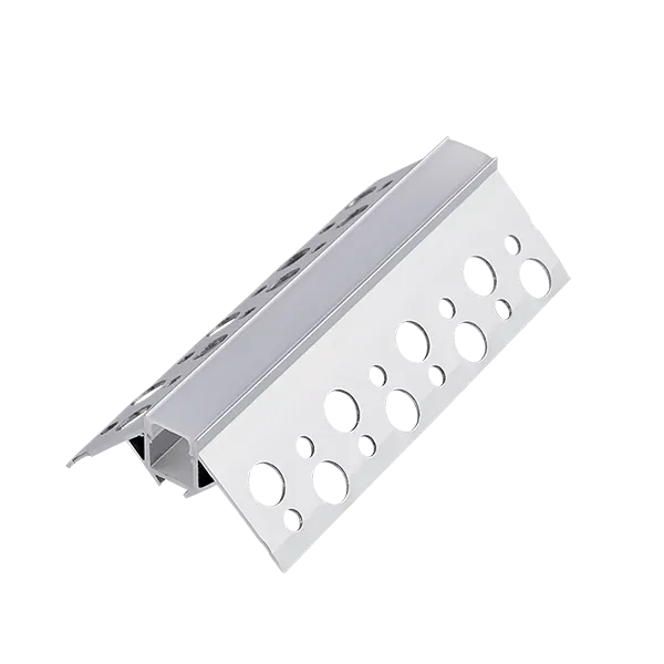 2m. DP62 OUTSIDE CORNER ALUMINUM LED PROFILE FOR RECESSED MOUNTING IN DRYWAL