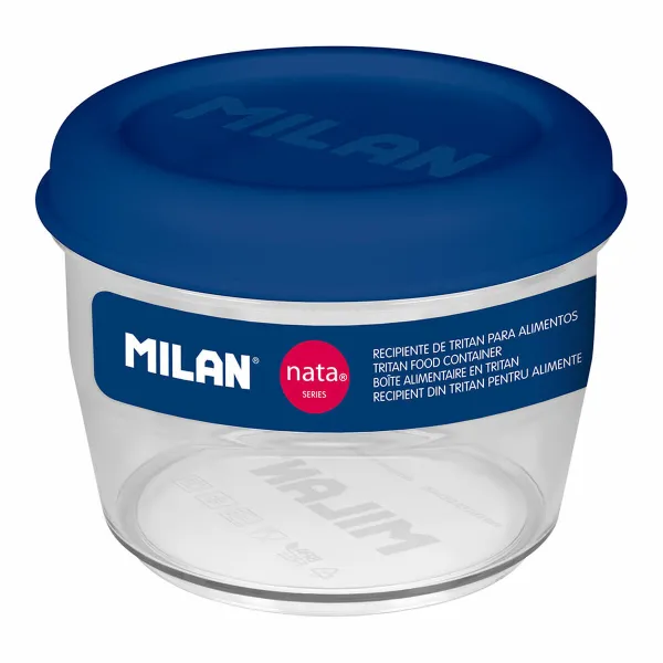 Герметичная коробочка для завтрака Milan 500 ml Синий Прозрачный Пластик Круглая Ø 12 cm