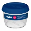 Герметичная коробочка для завтрака Milan 500 ml Синий Прозрачный Пластик Круглая Ø 12 cm