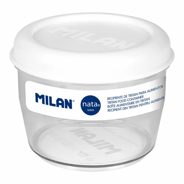 Герметичная коробочка для завтрака Milan 500 ml Белый Прозрачный Пластик Круглая Ø 12 cm