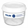 Hermetic Lunch Box Milan 500 ml White Transparent Plastic Circular Ø 12 cm
