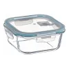Lunch box Ovenza Squared Transparent Borosilicate Glass 1,2 L