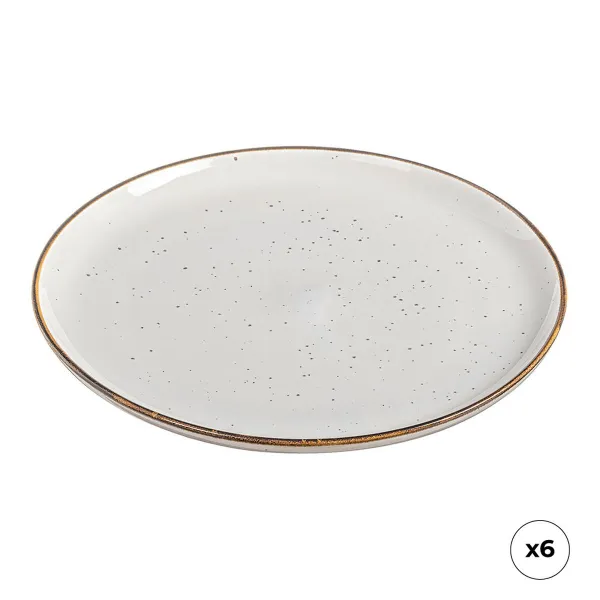 Плоская тарелка Ovenza Фарфор Белый Ø 25 cm (6 штук)