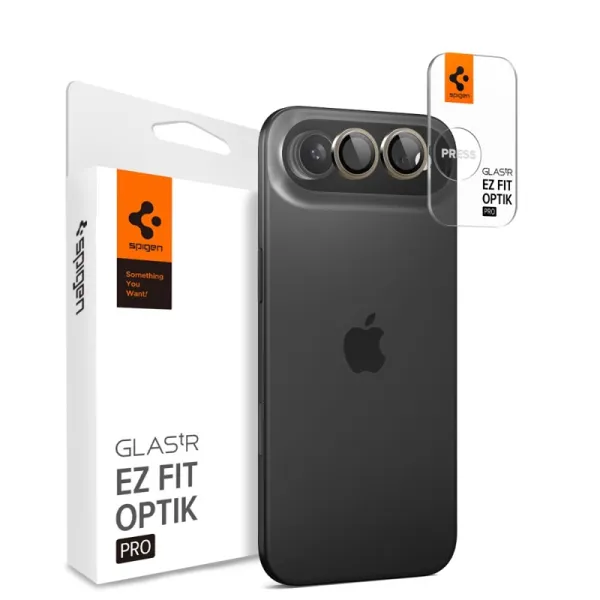 Spigen Optik Pro GLAS.TR EZ Fit Camera Protector 2-Pack - Camera Lens Glass for iPhone Air (2 pcs) (Gold)