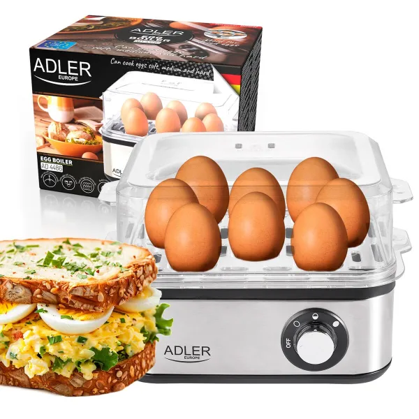 Яичный котел Adler AD 4486 Чёрный Серебристый