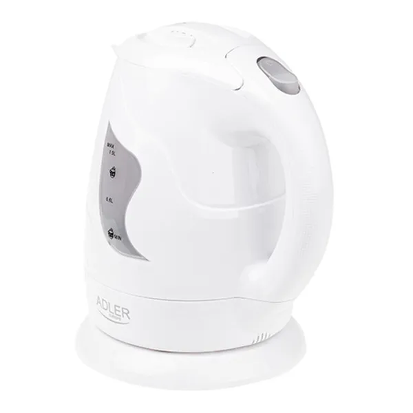 Water Kettle and Electric Teakettle Adler AD 08w White 1 L Plastic