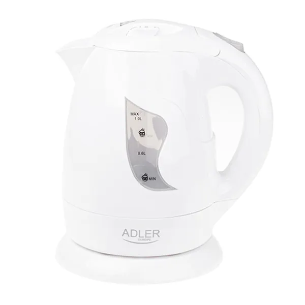 Water Kettle and Electric Teakettle Adler AD 08w White 1 L Plastic