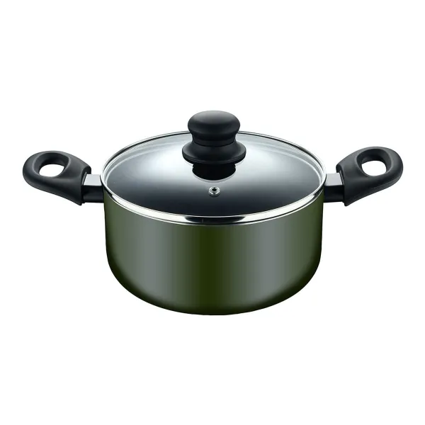 Кастрюля с крышкой San Ignacio experto Чёрный Зеленый Прозрачный Ø 24 cm