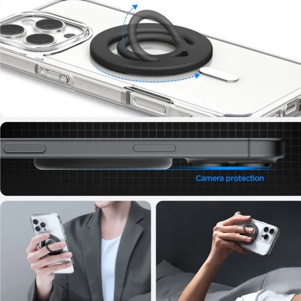 Spigen Dual Pop Mag MagSafe - Magnetic Finger Holder for Phone (Black)
