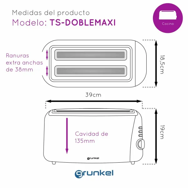 Skrudintuvas Grunkel 1400 W Dvigubas lizdas