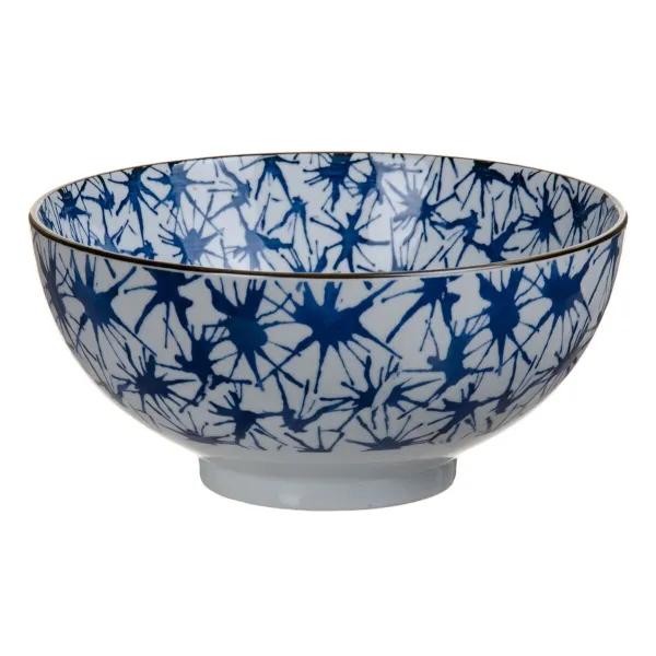 Salātu Trauks 20 x 20 x 9,5 cm Porcelāns Zils Balts