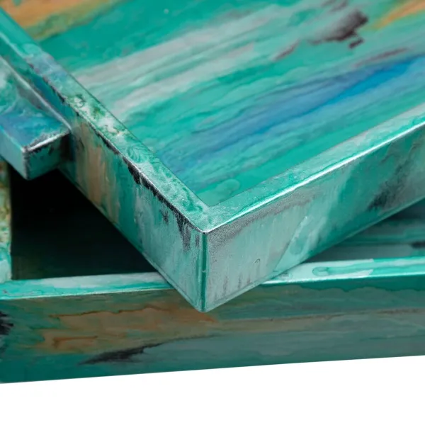 Padėklas 45 x 33 x 4,5 cm Mėlyna DMF (2 vnt.)