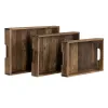поднос для закусок 48 x 32 x 6 cm Натуральный древесина ели 3 Предметы