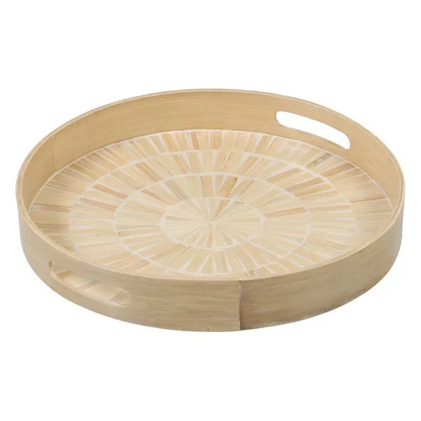 поднос для закусок Бежевый Бамбук 35 x 35 x 5 cm Деревянный MDF