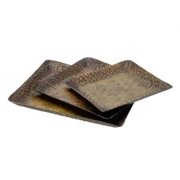 поднос для закусок 24,5 x 24,5 x 2 cm Алюминий Бронзовый