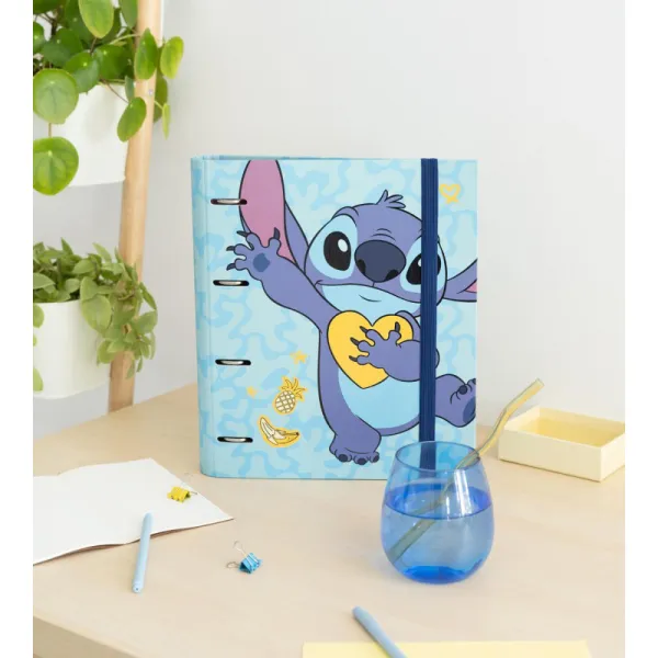 Disney Stitch - A4 binder from the Tropical collection (4 rings, elastic band)