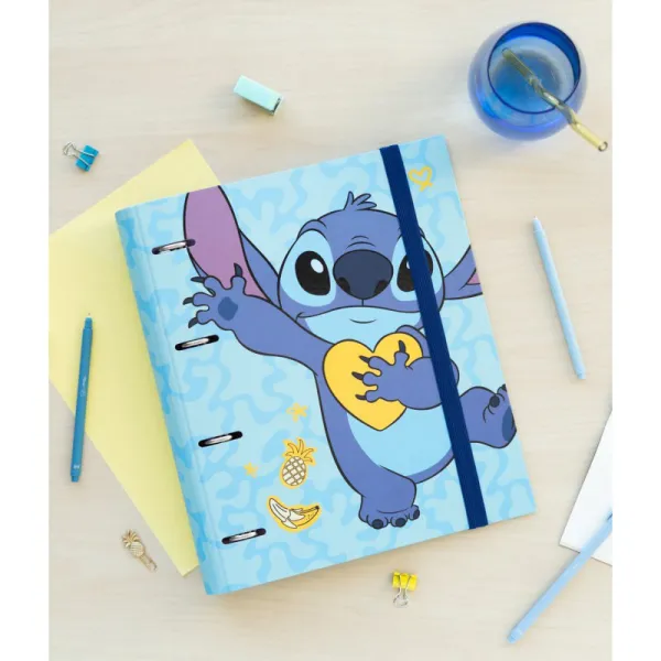 Disney Stitch - A4 binder from the Tropical collection (4 rings, elastic band)