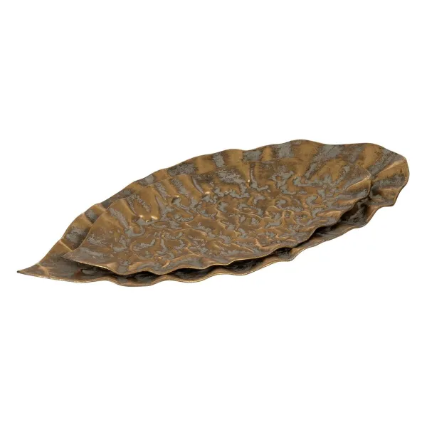 Välipalatarjotin Kullattu Rauta Levyt 52,5 x 25,5 x 5 cm (2 osaa)