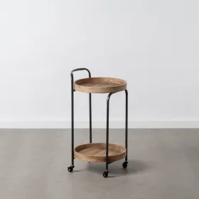 Кухонная тележка Чёрный Натуральный Железо древесина ели 42 x 40,5 x 74 cm
