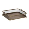 поднос для закусок Позолоченный Железо 40 x 40 x 10 cm