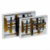 Užkandžių dėklas Balta Juoda Auksinis PVC Stiklas Abstraktus 45 x 31 x 4,2 cm (2 vnt.)