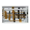 Užkandžių dėklas Balta Juoda Auksinis PVC Stiklas Abstraktus 45 x 31 x 4,2 cm (2 vnt.)