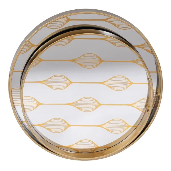 Välipalatarjotin Kullattu PVC Kristalli 42 x 42 x 4,2 cm (2 osaa)