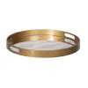 поднос для закусок Позолоченный PVC Стеклянный 42 x 42 x 4,2 cm (2 штук)