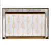 поднос для закусок Позолоченный PVC Стеклянный 45 x 31 x 4,2 cm (2 штук)