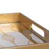 Užkandžių dėklas Auksinis PVC Stiklas 45 x 31 x 4,2 cm (2 vnt.)