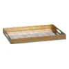 поднос для закусок Позолоченный PVC Стеклянный 45 x 31 x 4,2 cm (2 штук)