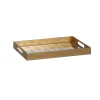 поднос для закусок Позолоченный PVC Стеклянный 45 x 31 x 4,2 cm (2 штук)