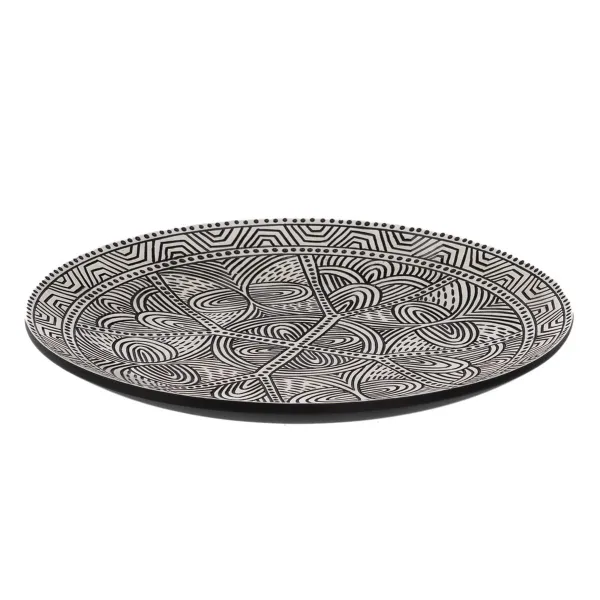 Padėklas Balta Juoda Polirezinas 40,5 x 40,5 x 4,5 cm