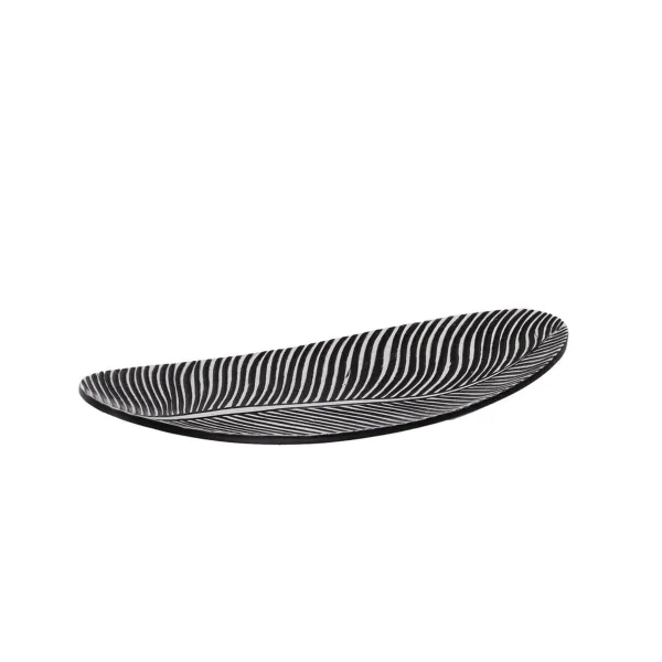 Padėklas Balta Juoda Polirezinas 37 x 16 x 5 cm