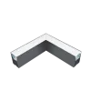 L-CORNER FOR LED PROFILES S77 SERIES GREY SURFACE