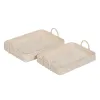 Поднос Белый Бамбук ротанг 45 x 34 x 13 cm (2 штук)
