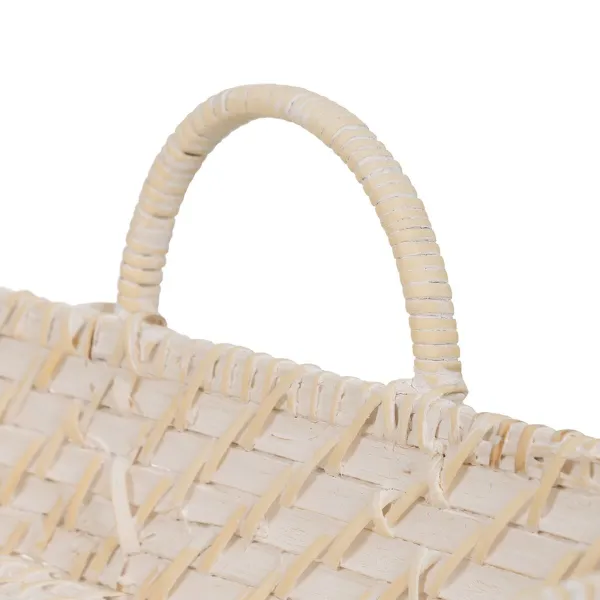 Tarjotin Valkoinen Bambu Rottinki 45 x 34 x 13 cm (2 osaa)